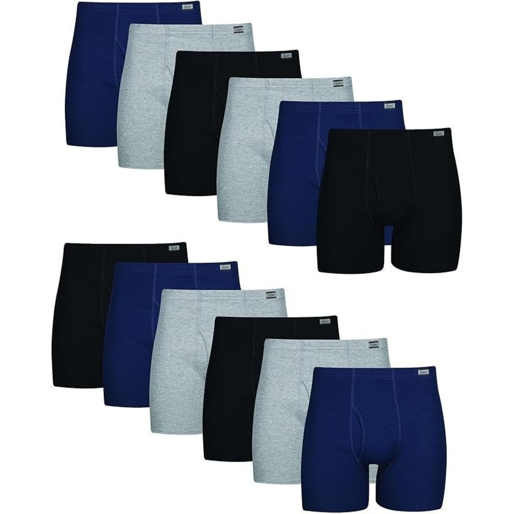 Hanes Men's 12-Pack Moisture Wicking Breathable Boxer Briefs - Assorted - 3XL